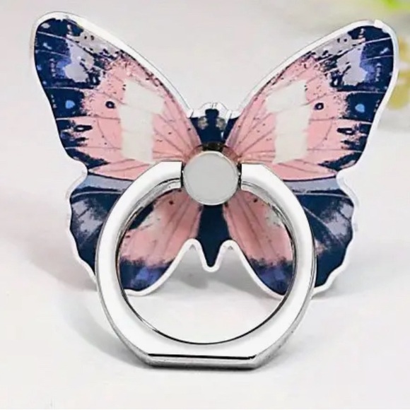 NWT-Butterfly Patterned Phone Ring Stand - Picture 1 of 7